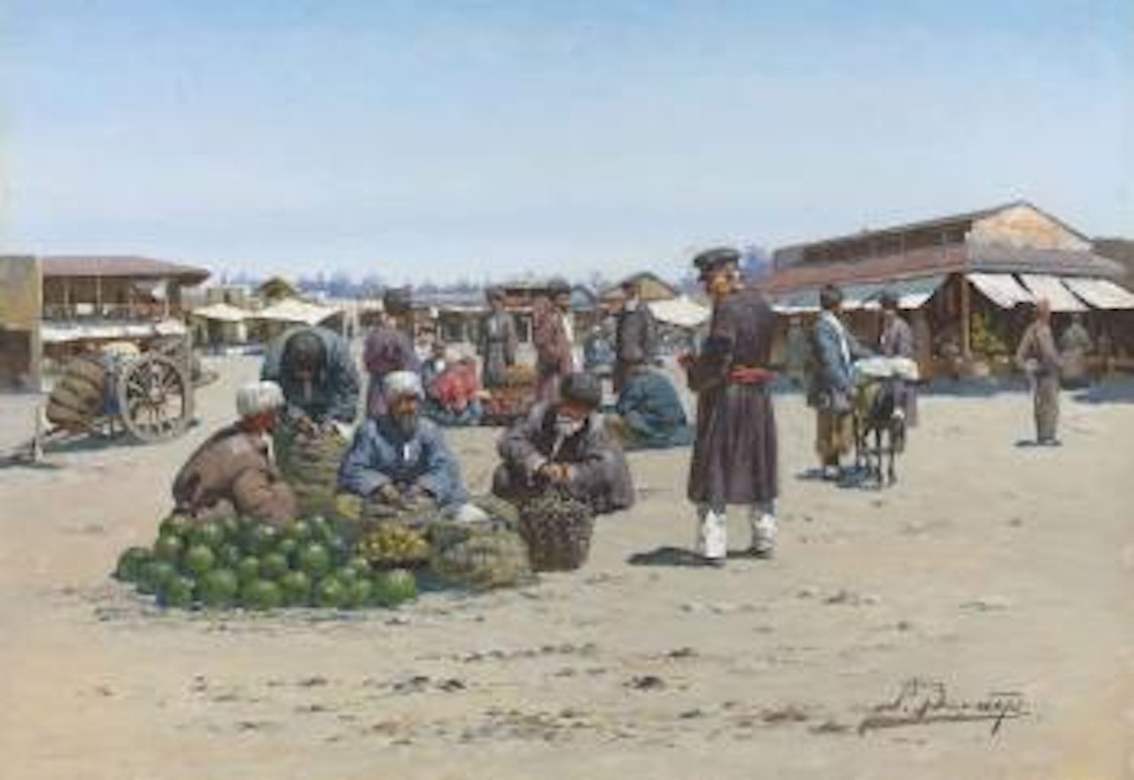 A Bazaar in Dagestan by Richard Karlovich Zommer