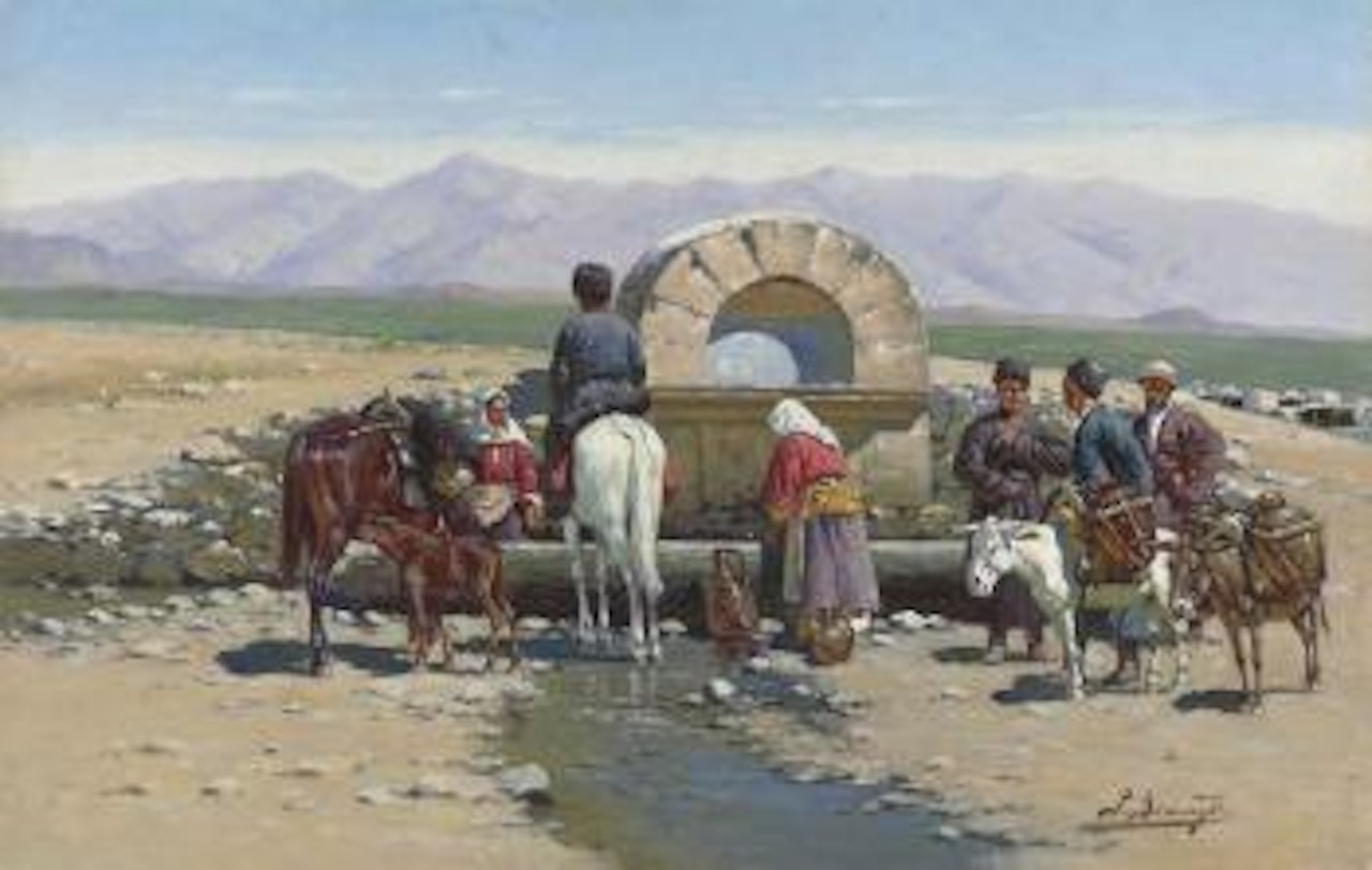 At the Well, Caucasus by Richard Karlovich Zommer