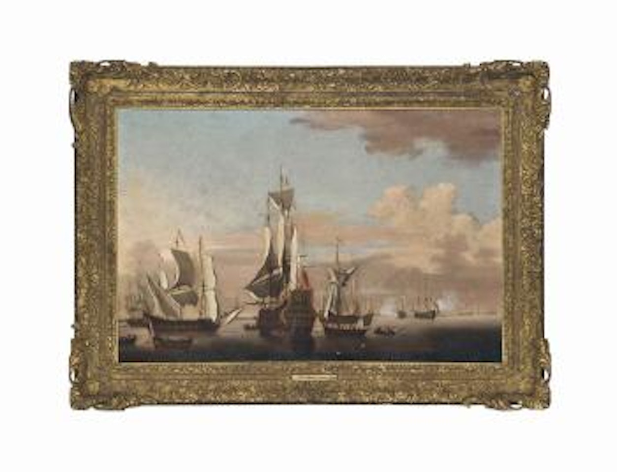 English ships with sails loosed by Peter Monamy
