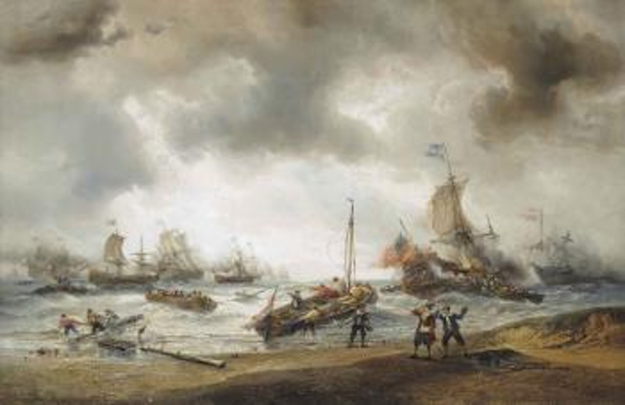 The Closing stages of one of the battles in the Anglo-Dutch Wars by François Etienne Musin