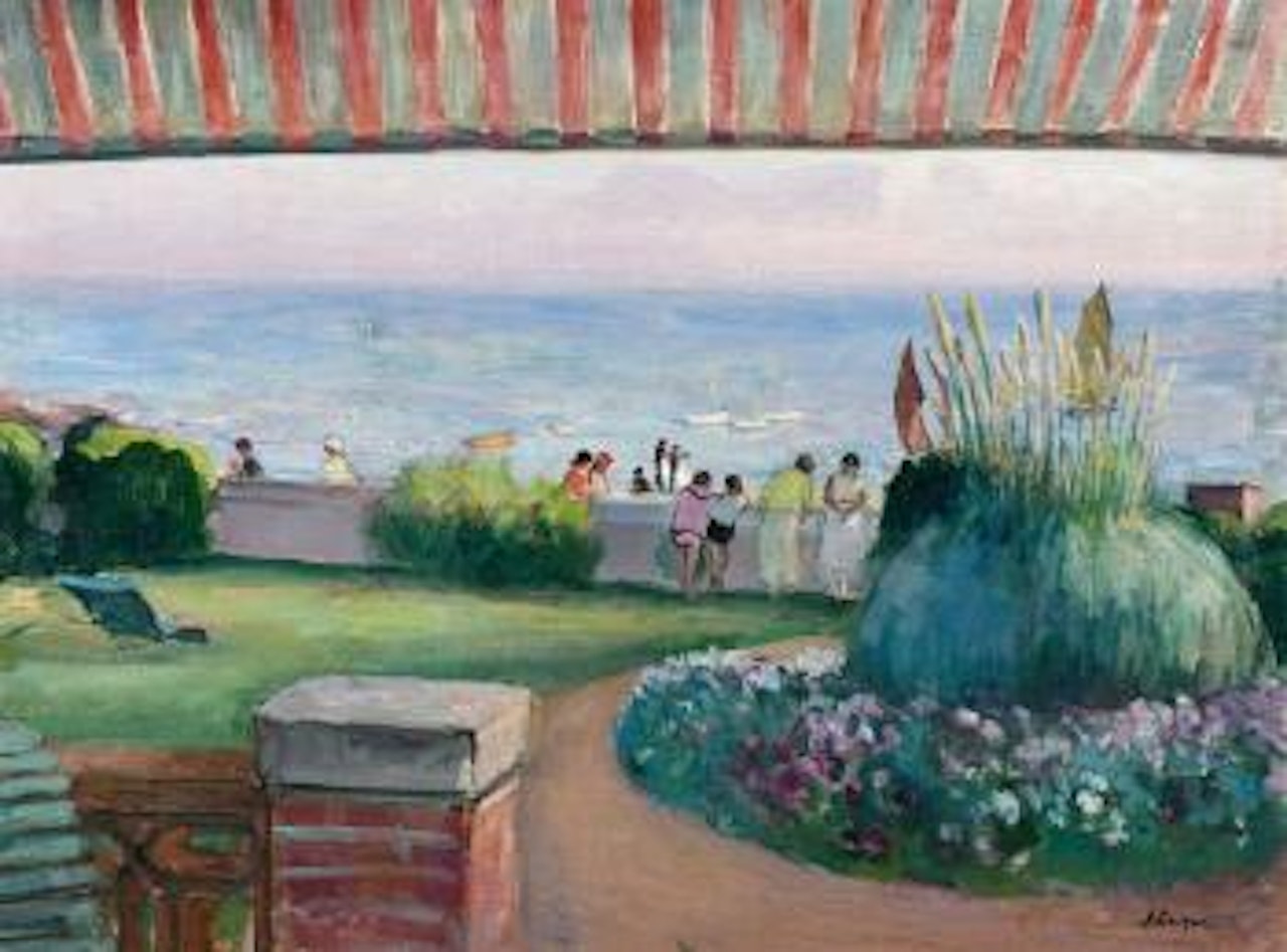 Prefailles, sous la banne au coucher du soleil by Henri Lebasque