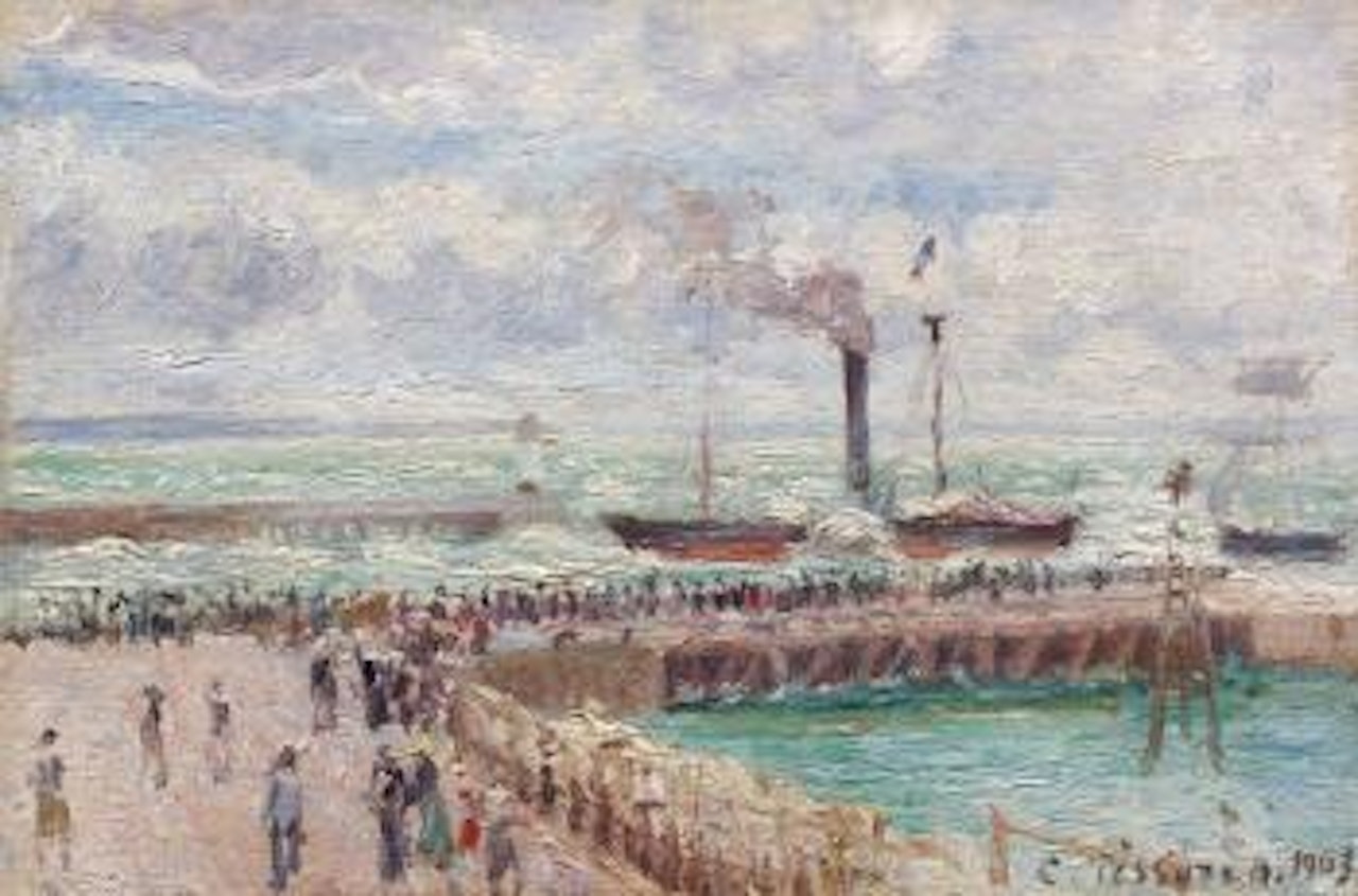 Entrée du port du Havre et le Brise-Lames Ouest by Camille Pissarro