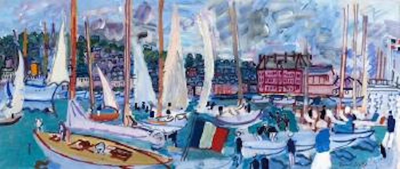 Voiliers dans le bassin de Deauville by Raoul Dufy