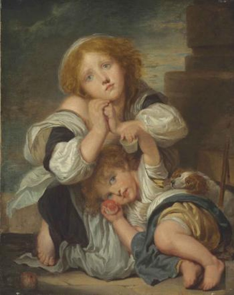 Two Children and a Dog by Jean-Baptiste Greuze