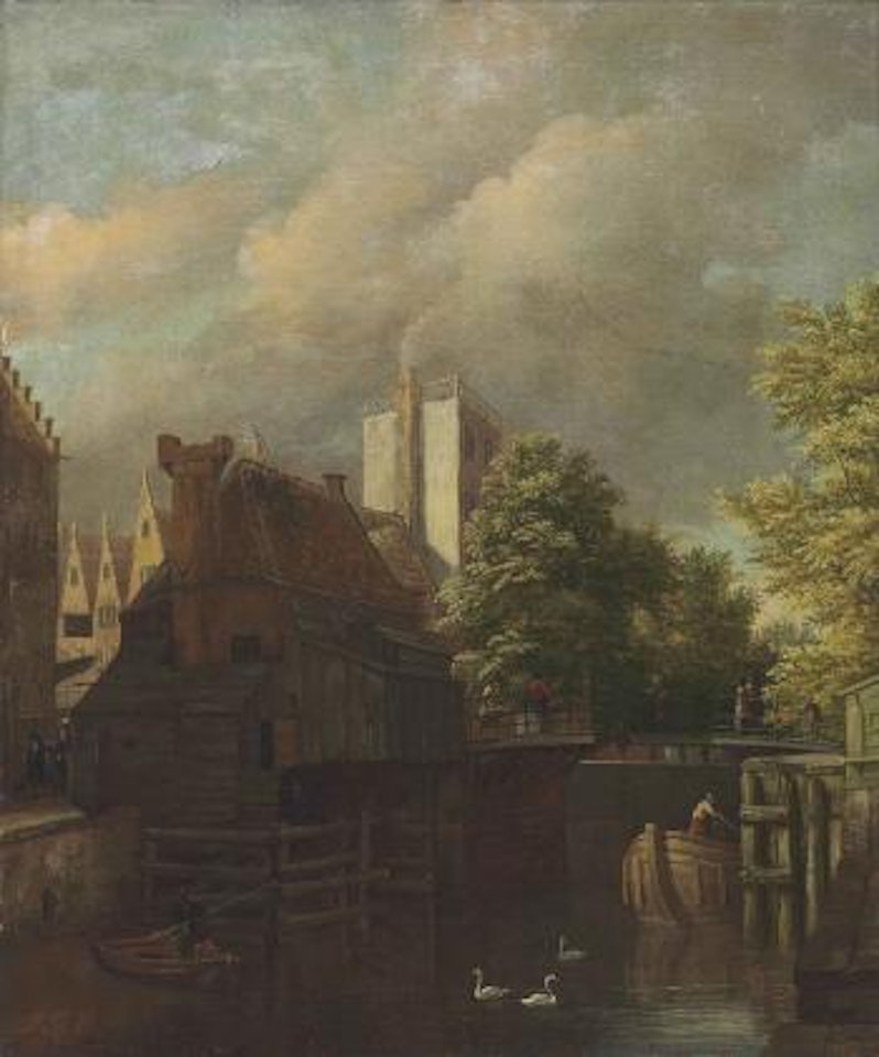 An Amsterdam Canal Scene by Jan Van Kessel The Elder