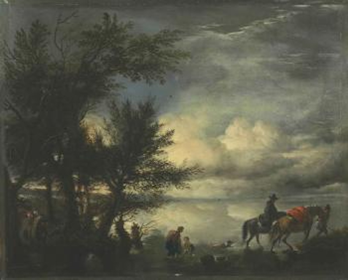 A Ford with Travelers by Philips Wouwerman