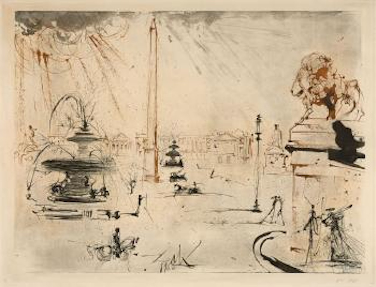 Place de la concorde by Salvador Dali