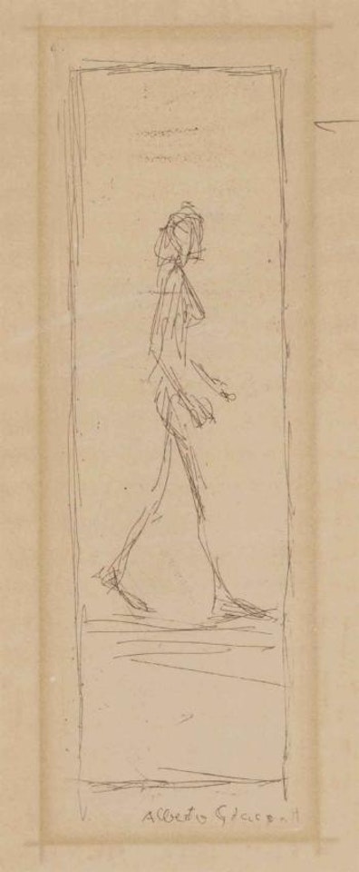 Femme qui marche, carte de Noël pour la Galerie Maeght (Lust 96) by Alberto Giacometti