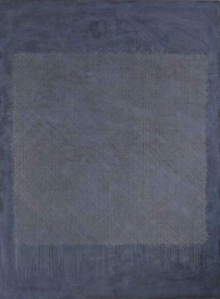 Gouache with pencil grid 1/8" apart by Sol LeWitt