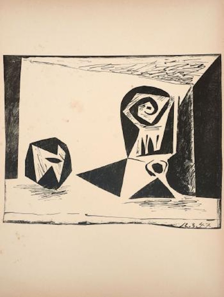 Composition au verre à pied by Pablo Picasso