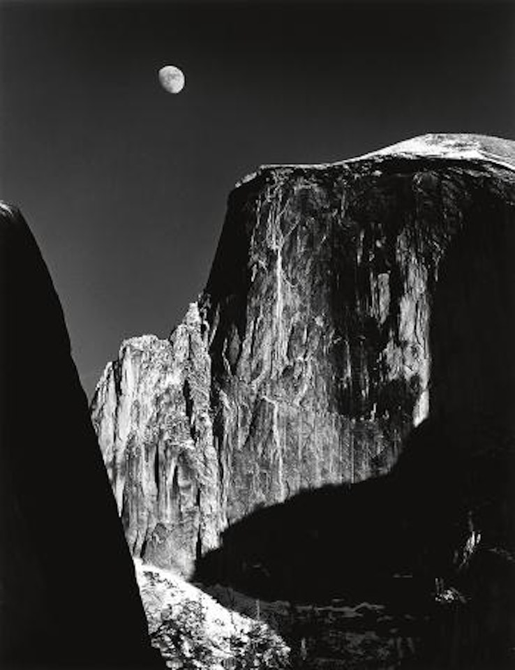 Moon and Half Dome, Yosemite National Park by Ansel Adams