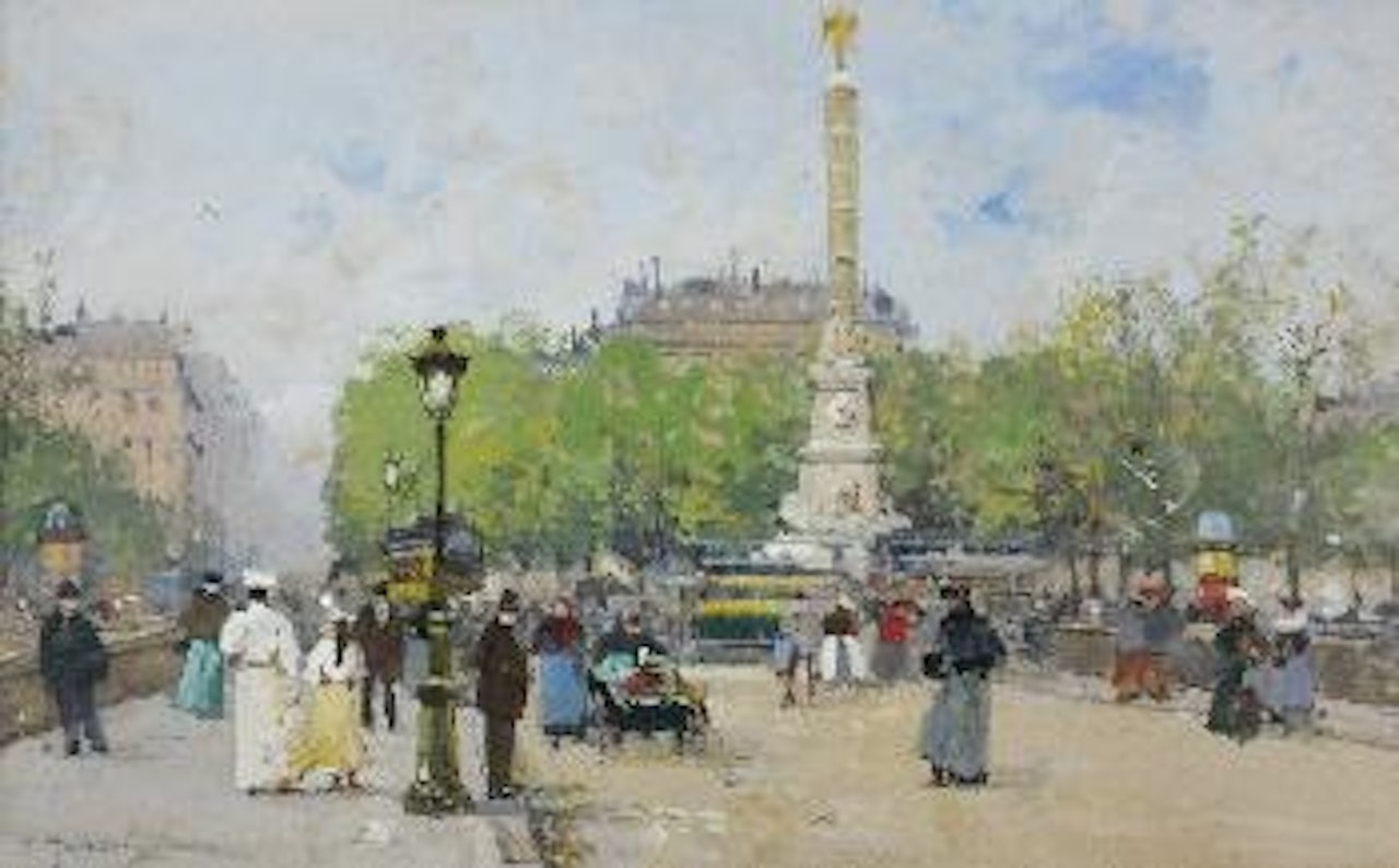 La Place du Chatelet by Eugene Galien-Laloue