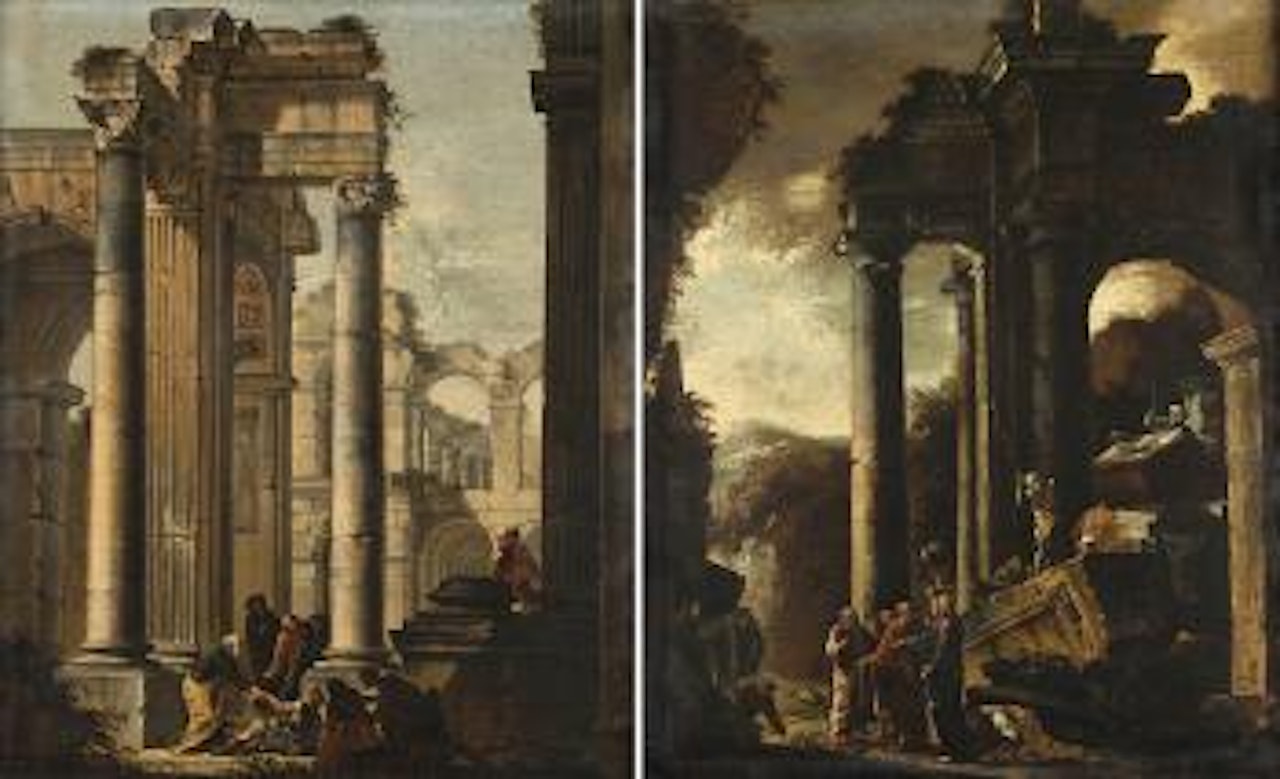 Architetture con personaggi e scene dal Nuovo Testamento by Giovanni Ghisolfi