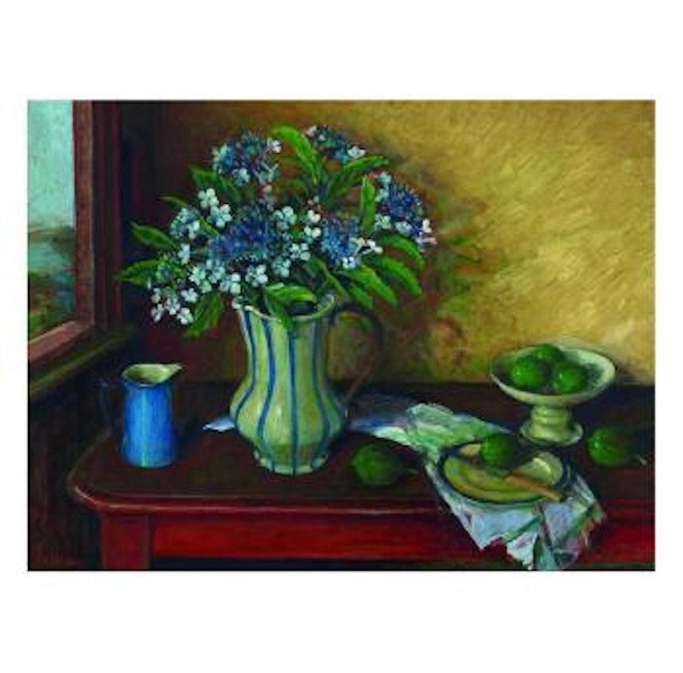 Still Life with Hydrangeas and Fruit by Margaret Hannah Olley