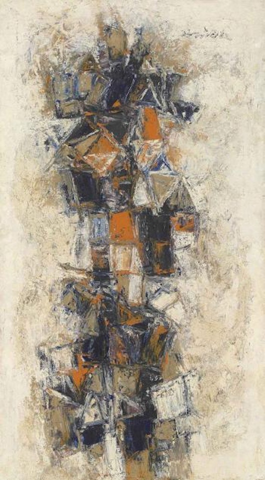 Untitled (Huts in Kashmir) by Gulam Rasool Santosh