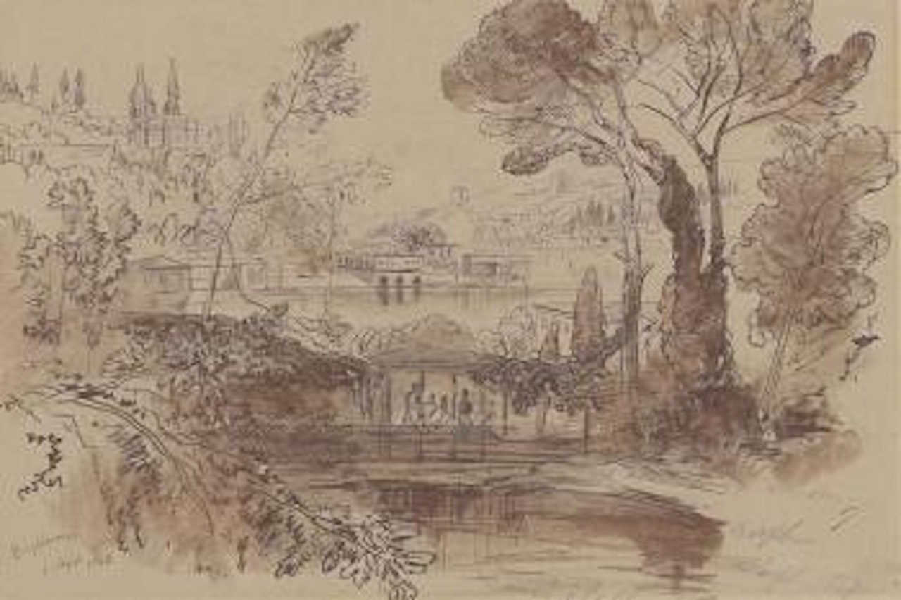 Anadoluhisari, Istanbul, on the Bosphorus by Edward Lear