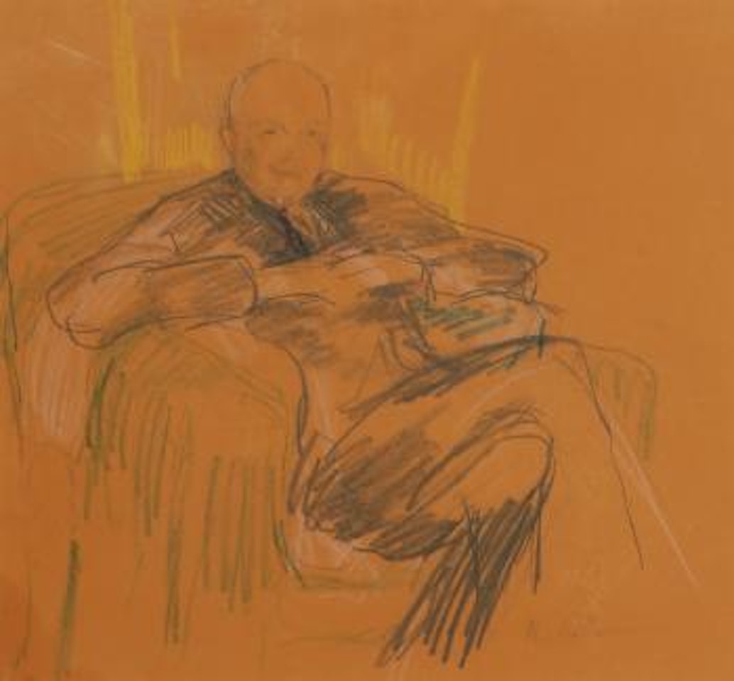 Portrait of a Gentleman folding his Arms seated in an Armchair by Filip Malyavin