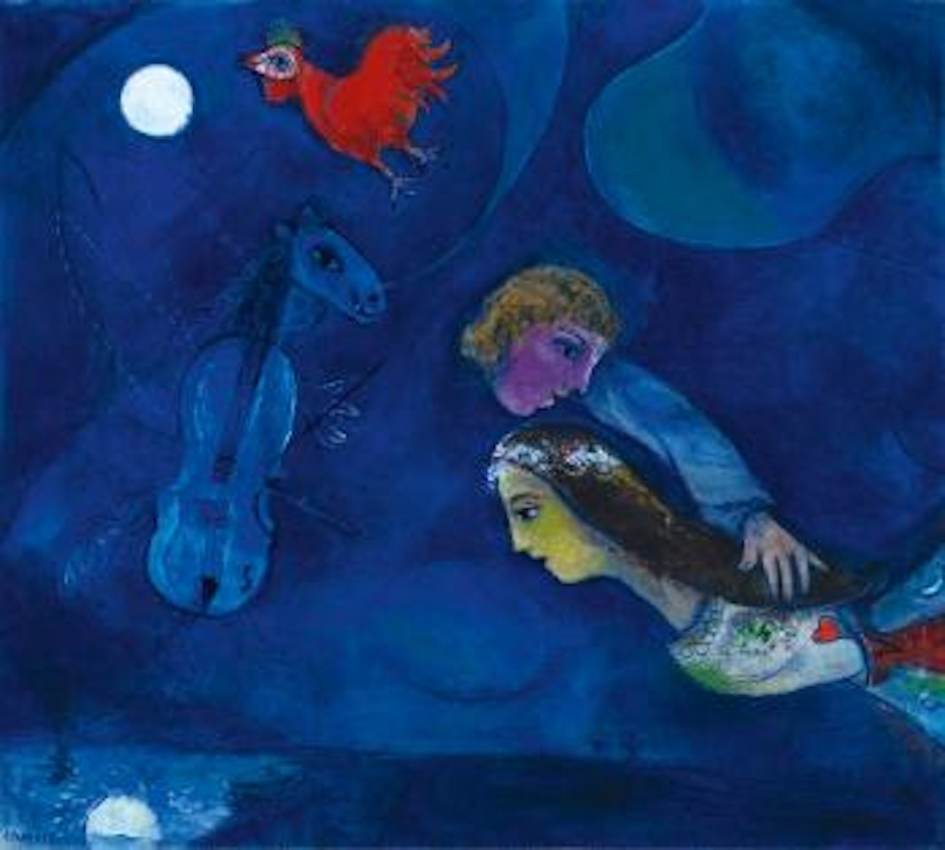 Coq Rouge Dans La Nuit by Marc Chagall