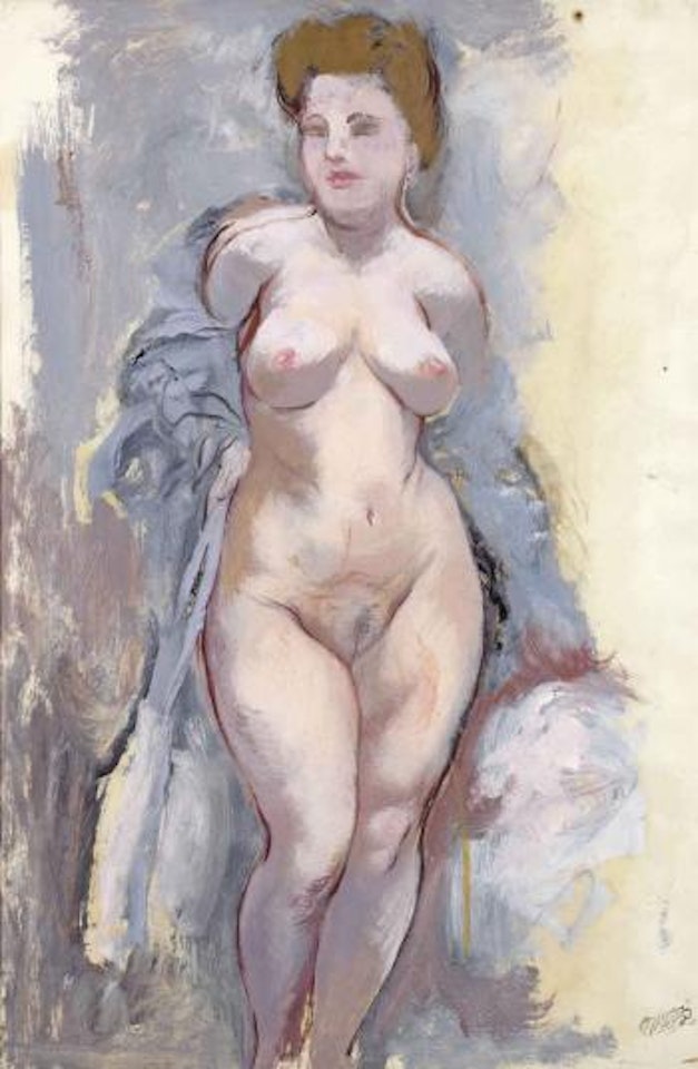 Standing nude; Sketch of a standing nude by George Grosz