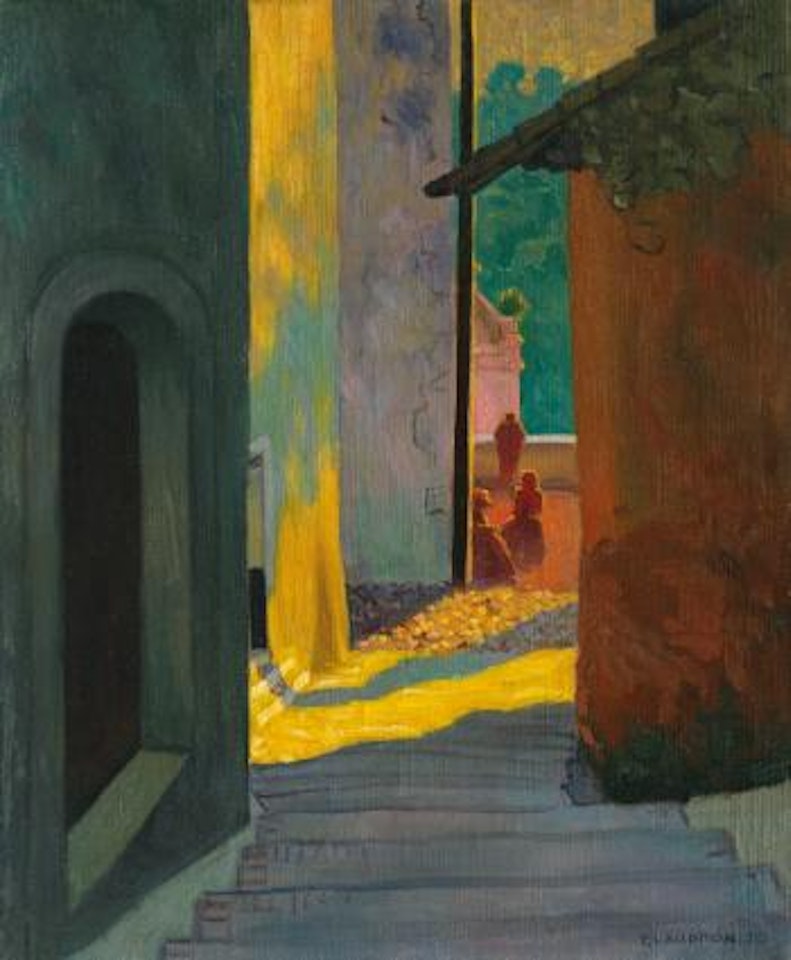 Vieille Rue De Cagnes, Soleil Couchant by Félix Vallotton