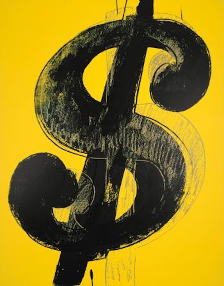 Dollar Sign (Yellow) by Andy Warhol