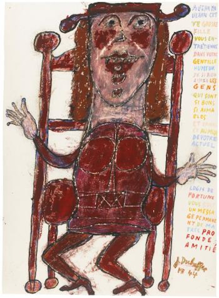 Femme Assise Au Fauteuil by Jean Dubuffet