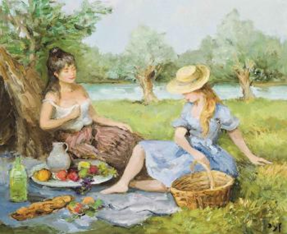 Déjeuner Sur l’Herbe, (Les  3 Amies En Picnic) by Marcel Dyf