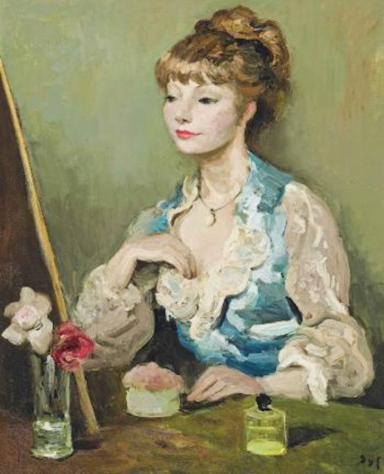 Claudine à La Coiffeuse (Corsage Bleu) by Marcel Dyf
