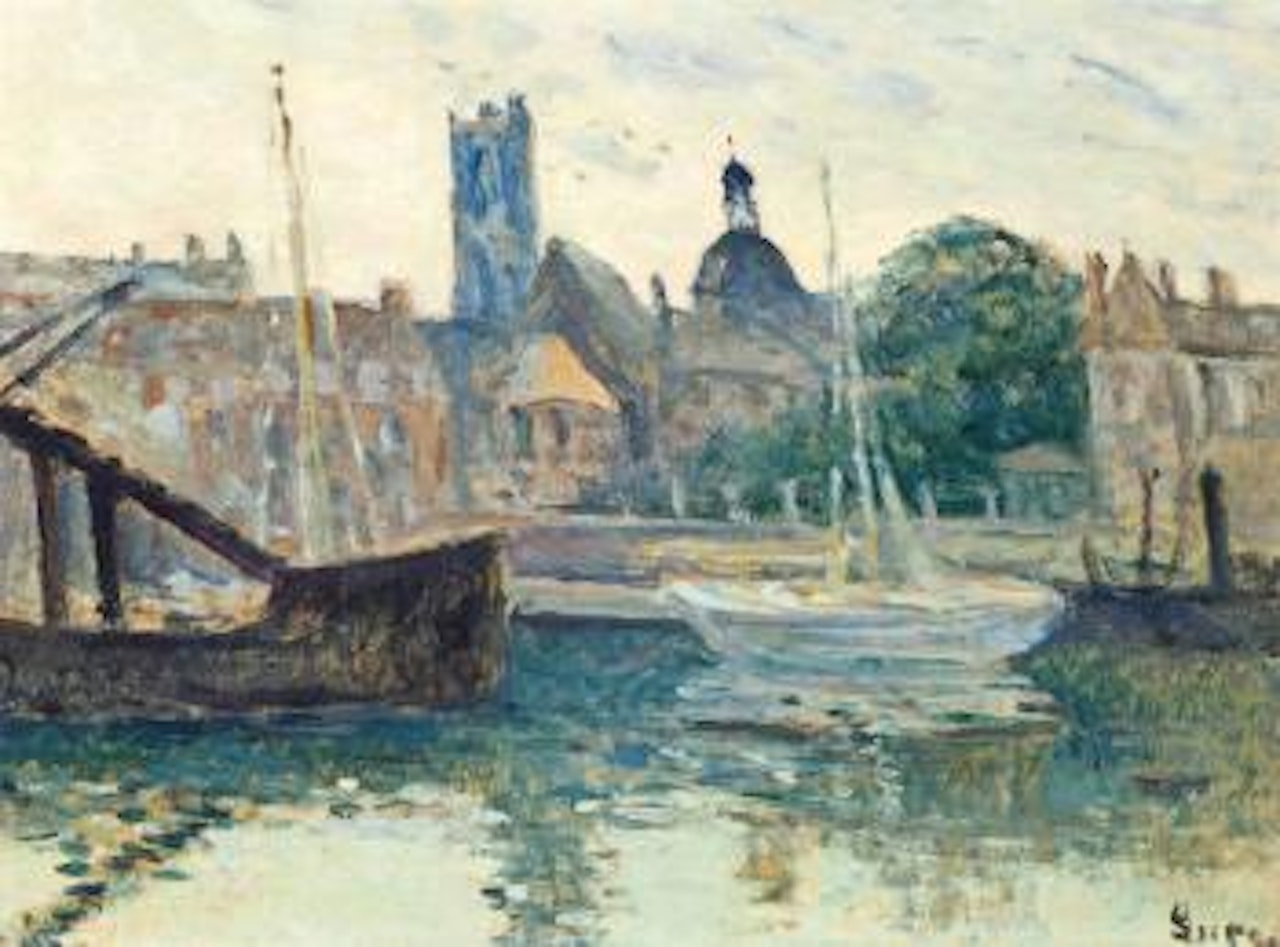 Dieppe, Bateaux à Quai by Maximilien Luce