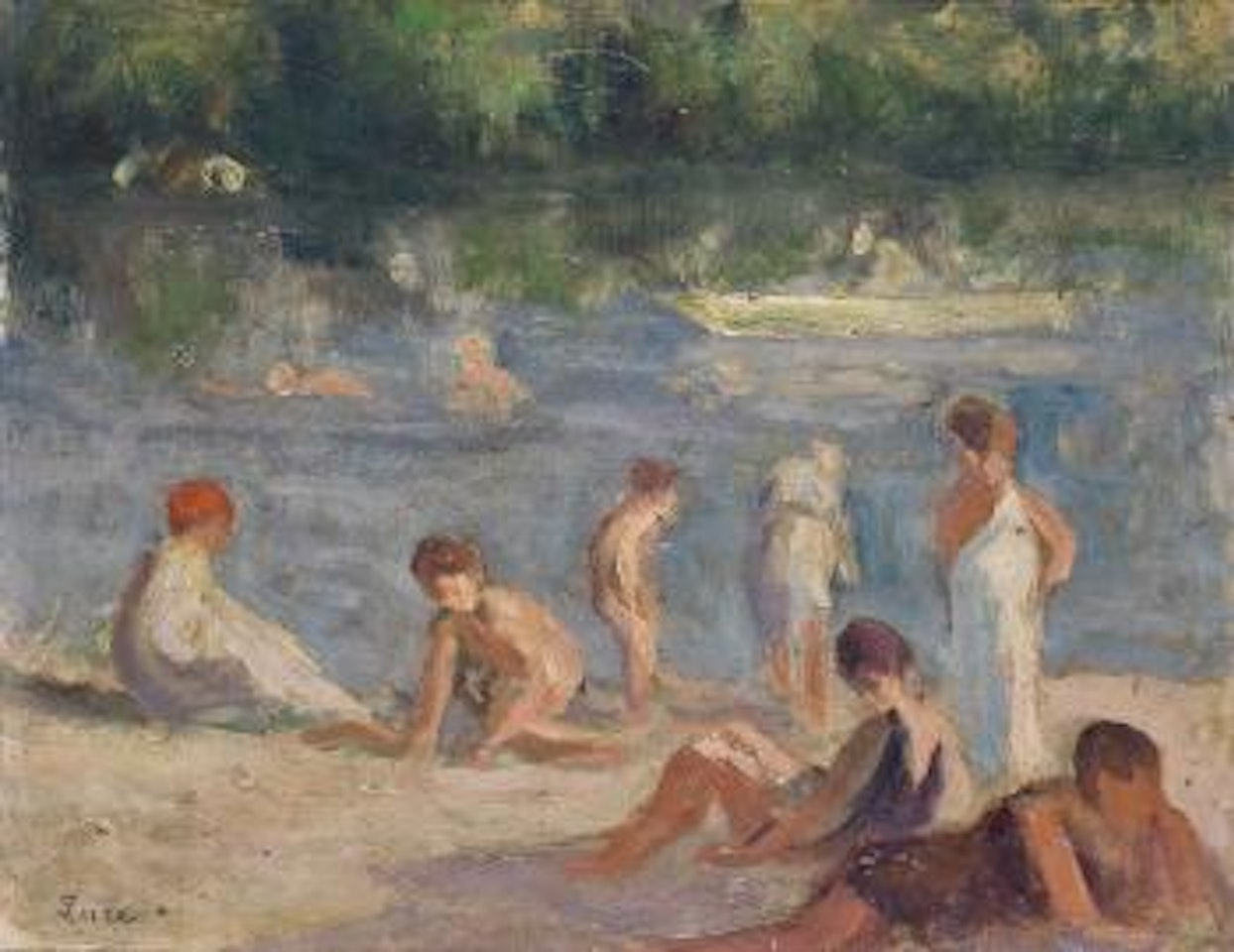 Méricourt, Baigneurs by Maximilien Luce