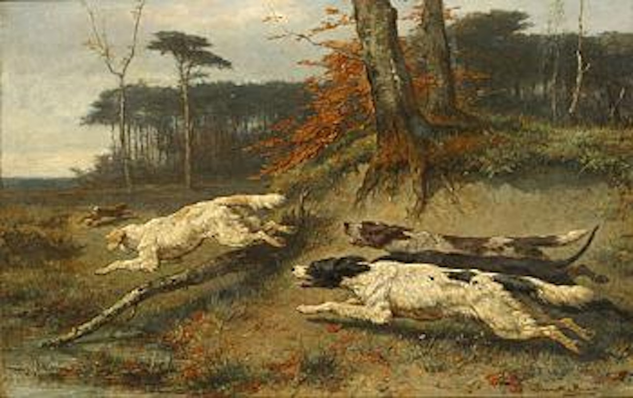 De jacht by Henriette Ronner-Knip