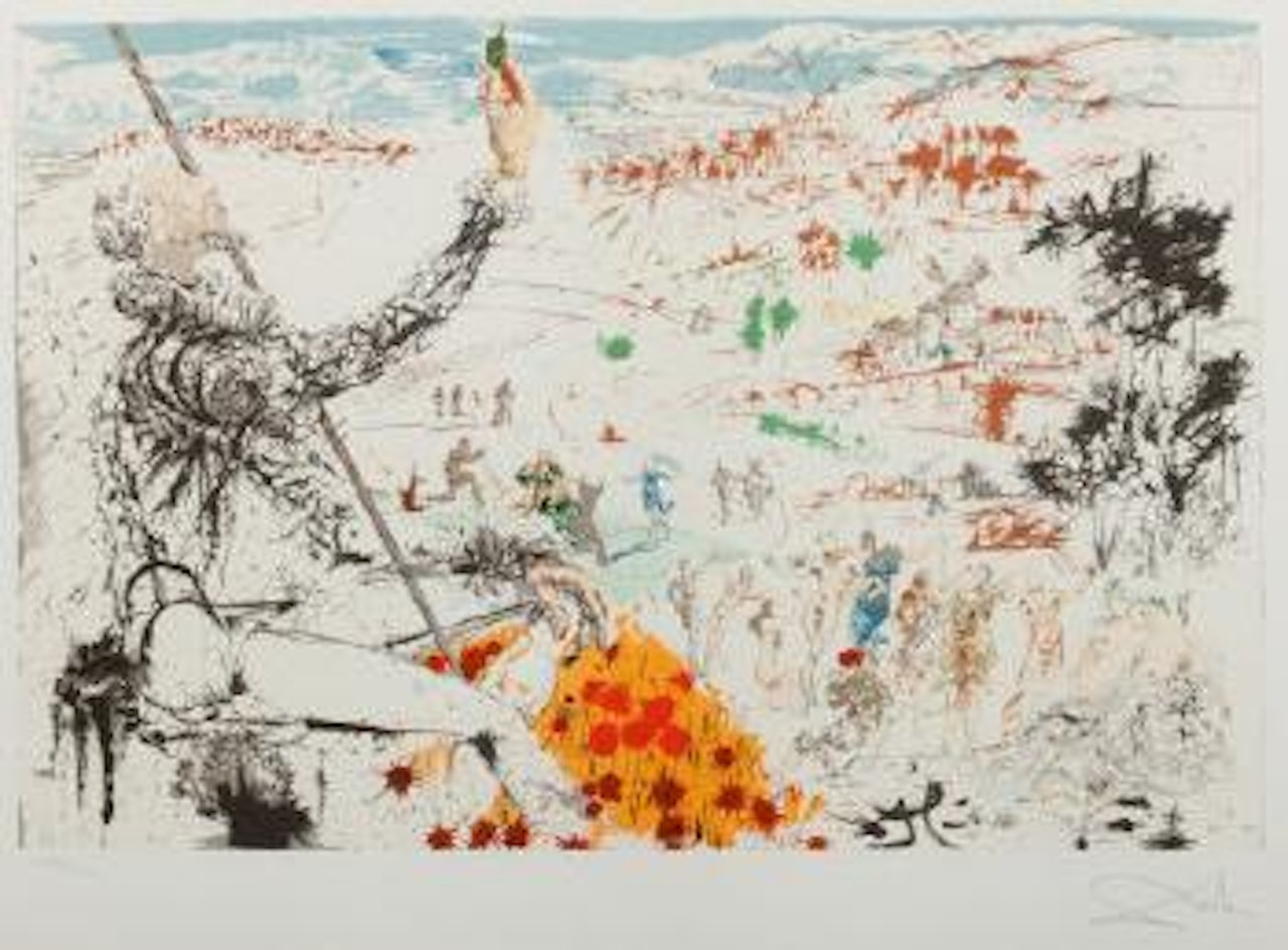 L'Âge d'Or (Don Quixote and Windmills), from Pages choisies de Don Quichotte de la Mancha by Salvador Dali