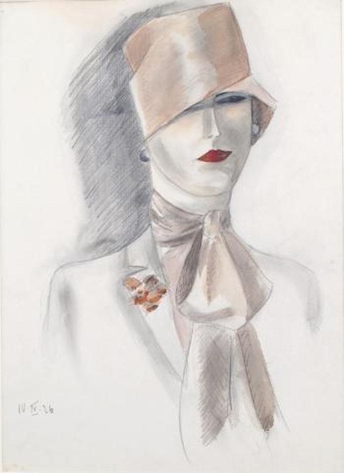 Woman in a red hat by Dodo (Dörte Clara Wolff)
