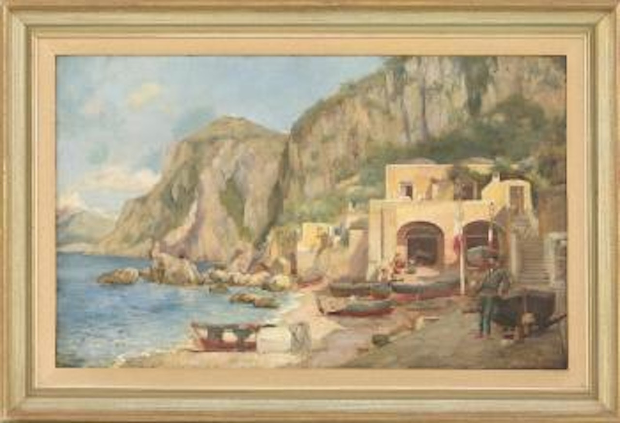 The beach at Capri by Augustus Tulk
