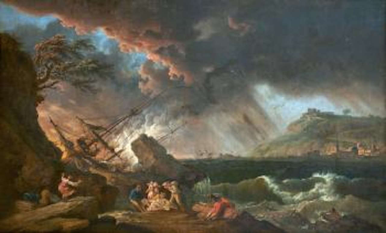 Scène de naufrage sur une côte méditerranéenne by Claude Joseph Vernet
