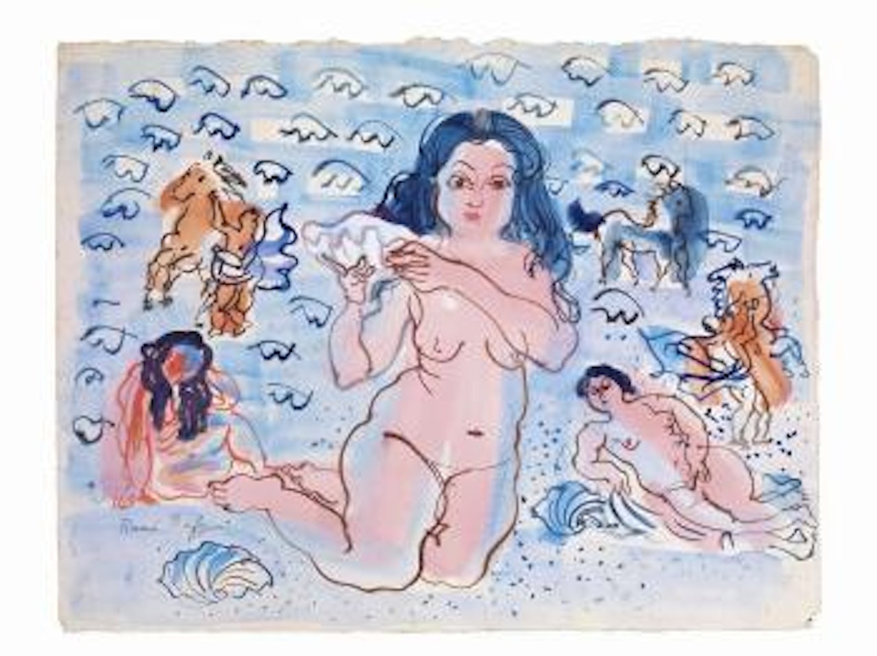 Naîades, coquillages et chevaux by Raoul Dufy