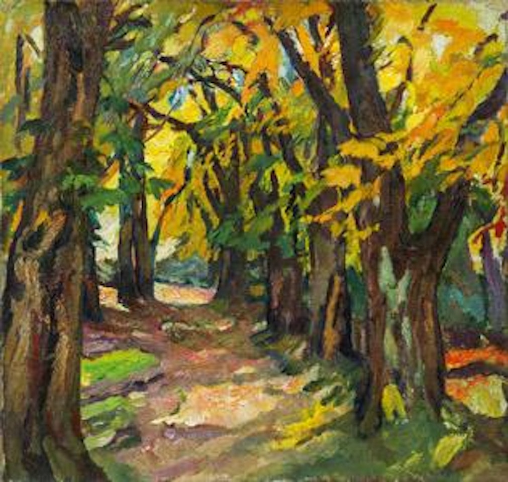 Herbstlicher Waldweg by Leo Putz