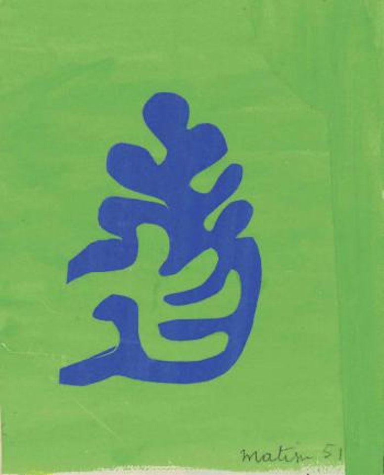 Petite arabesque bleue sur fond vert by Henri Matisse