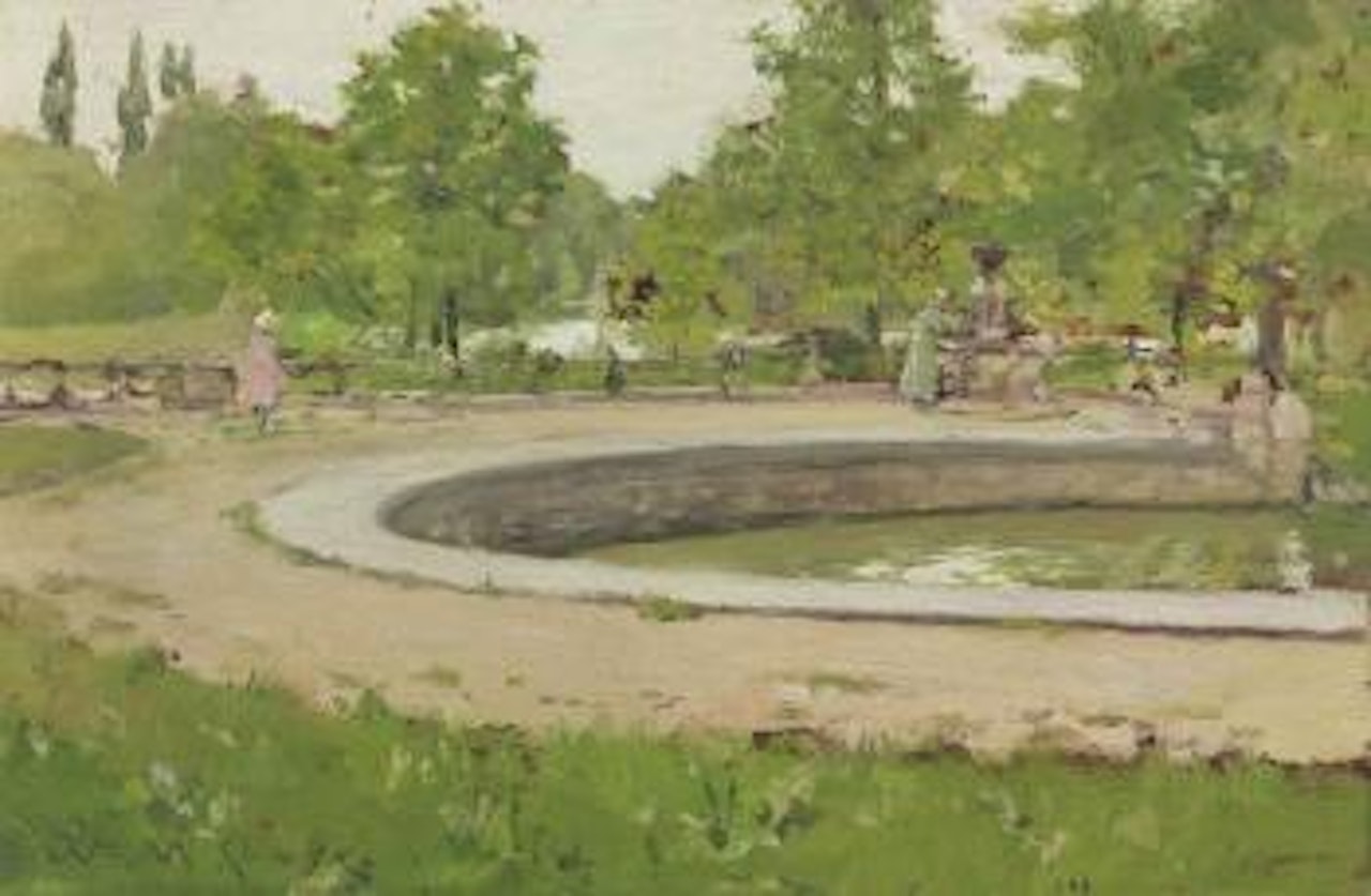 A Water Fountain in Prospect Park by William Merritt Chase