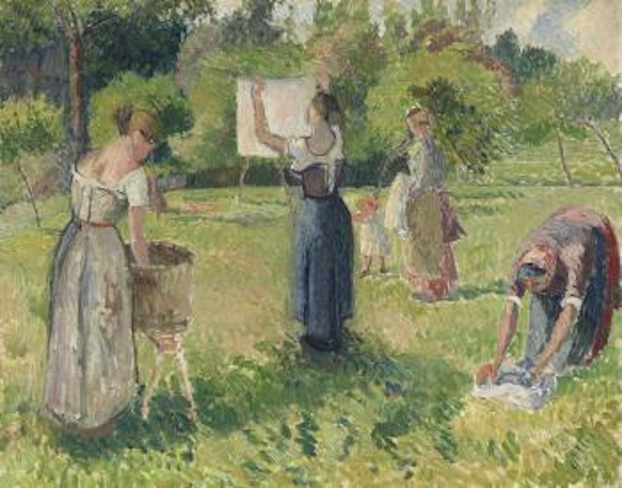 Les laveuses à Éragny by Camille Pissarro