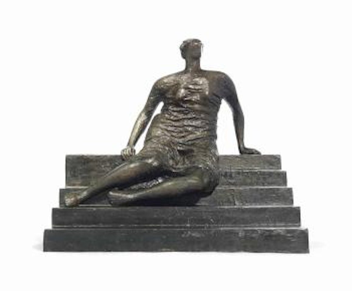 Working Model For Draped Seated Woman: Figure On Steps by Henry Moore