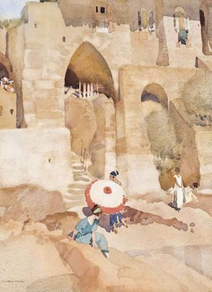 The pink parasol by William Russell Flint