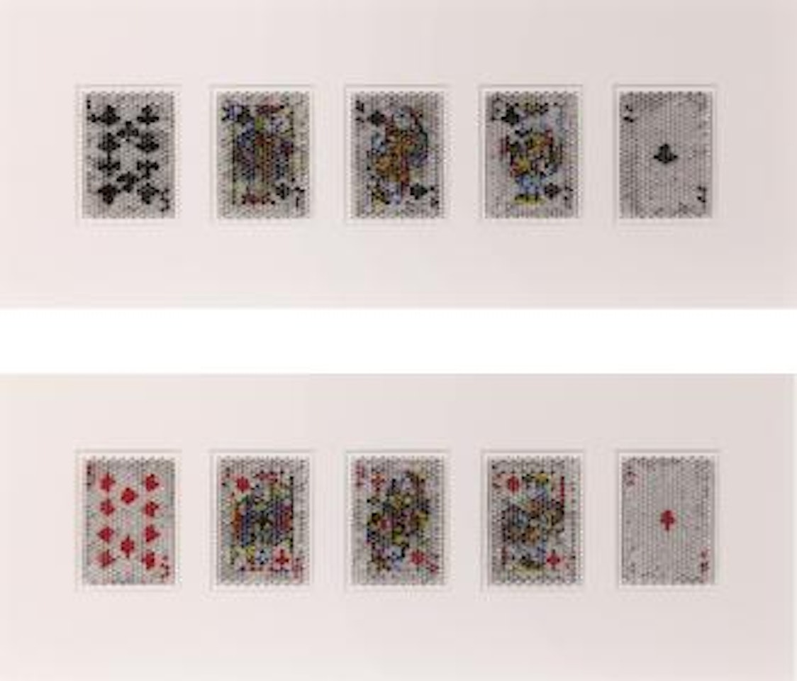 Pixcell - Trump #3 (Royal Straight Flush-club) and Trump #4 (Royal Straight Flush-diamond) by Kohei Nawa
