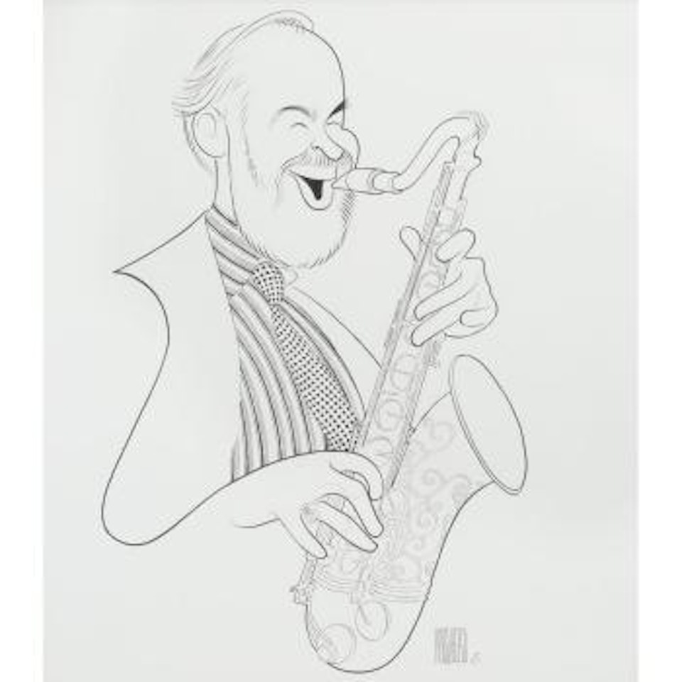 Bruce with Sax by Al Hirschfeld