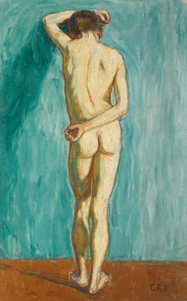 Männlicher Rückenakt (Male Nude, Back View) by Christian Rohlfs
