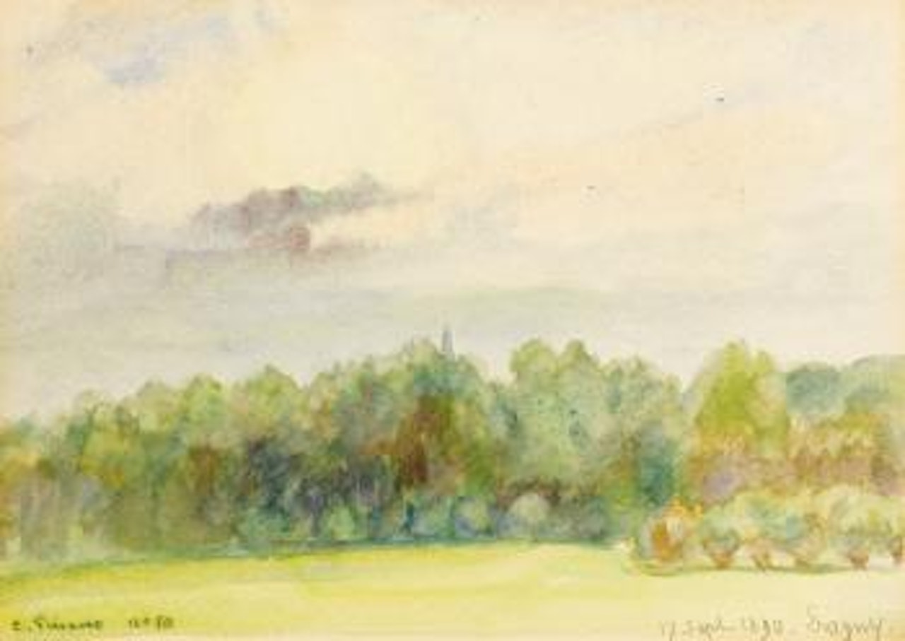 Paysage À Eragny by Camille Pissarro