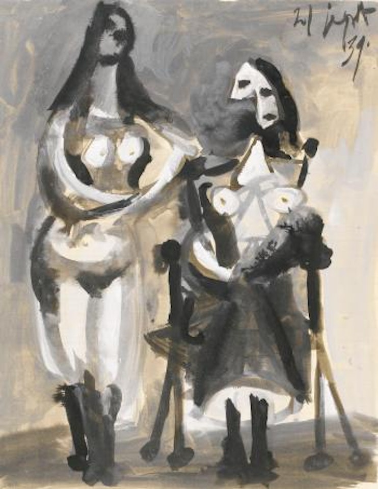 Femme Debout Et Femme Assise by Pablo Picasso