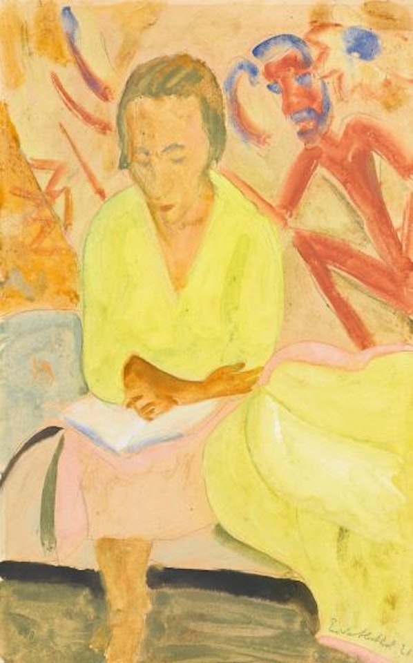 Lesende (Reading Woman) by Erich Heckel
