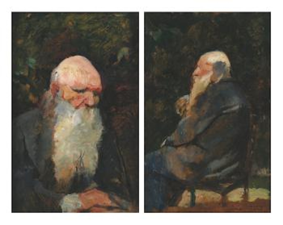 Vieil Homme - Recto; Vieil Homme De Profil - Verso by Henri de Toulouse-Lautrec