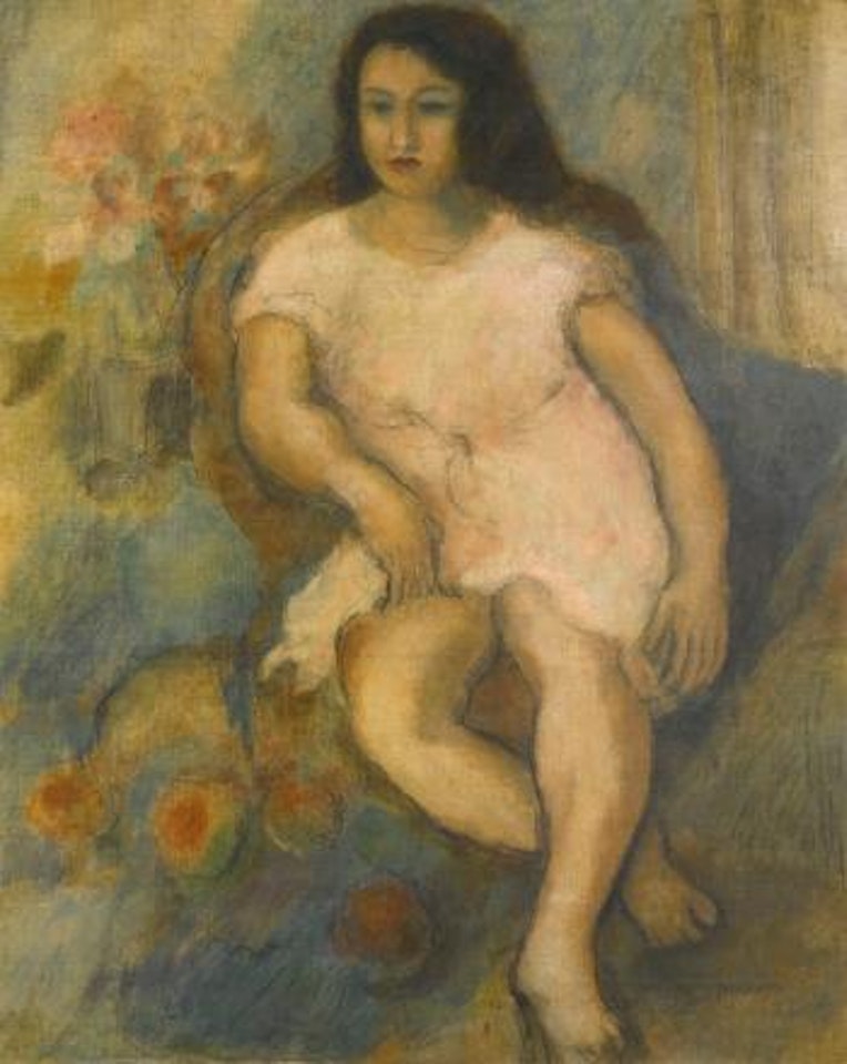 Jeune Femme Assise by Jules Pascin